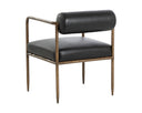 Ajani Dining Armchair - Charcoal Black Leather