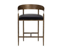 Zanatta Counter Stool - Charcoal Black Leather