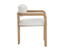 Madrone Dining Armchair - Rustic Oak - Heather Ivory Tweed