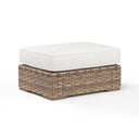 Havana Ottoman in Canvas Flax w/ Self Welt