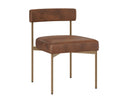 Seneca Dining Chair - Antique Brass - Bravo Cognac