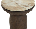 Orula End Table - Marble Look - Macchiato