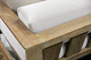 Coastal Teak Club Chair in Canvas Canvas, No Welt