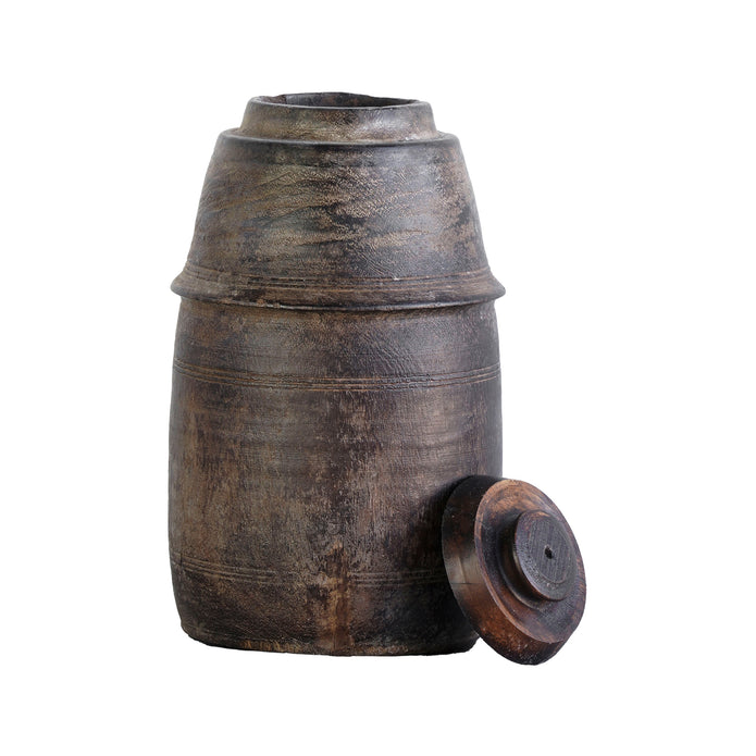 Vintage Wood Spice Pot