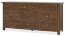 Driftwood Eight-Drawer Dresser | Worn Saddle