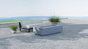 Redondo Curved Sofa in Cast Silver, No Welt