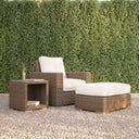 Coronado Ottoman in Canvas Flax w/ Self Welt