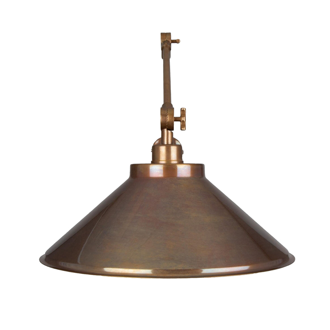 Rio Adjustable Arm Industrial Wall Light with Brass Shade