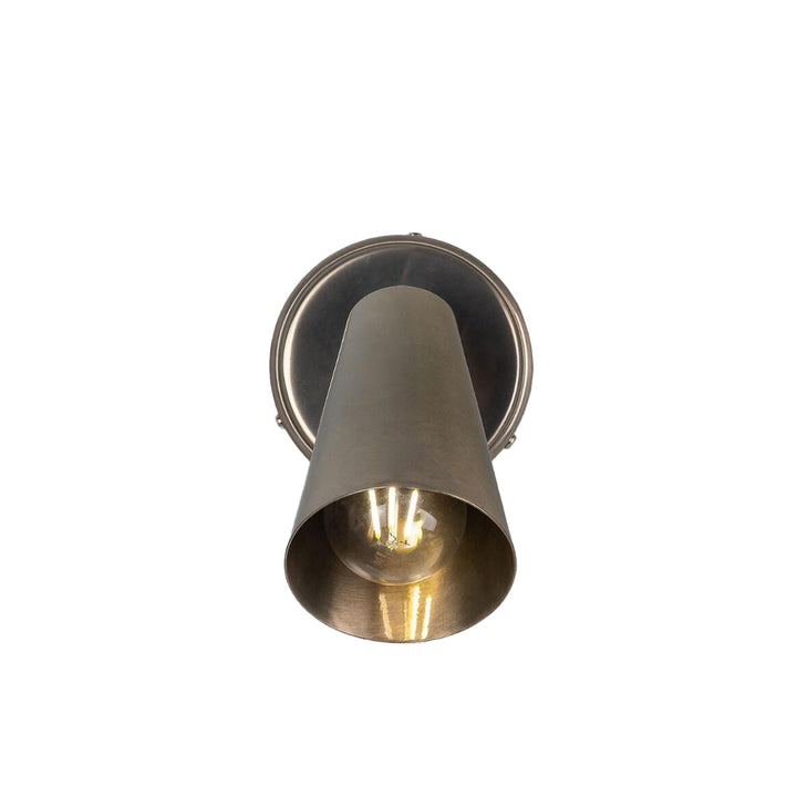 Cashel Brass Cone Wall Light with Switch