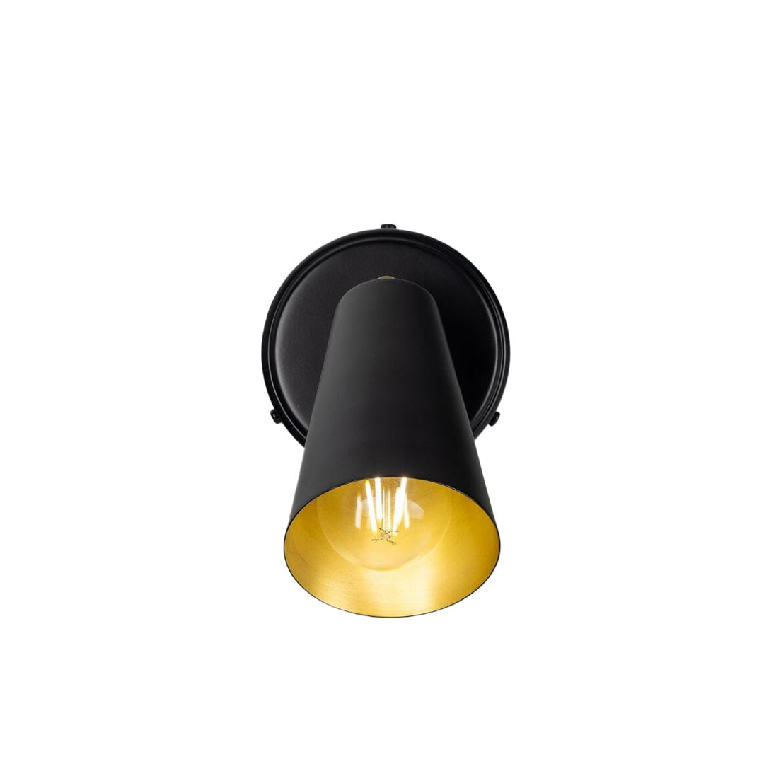 Cashel Brass Cone Wall Light with Switch