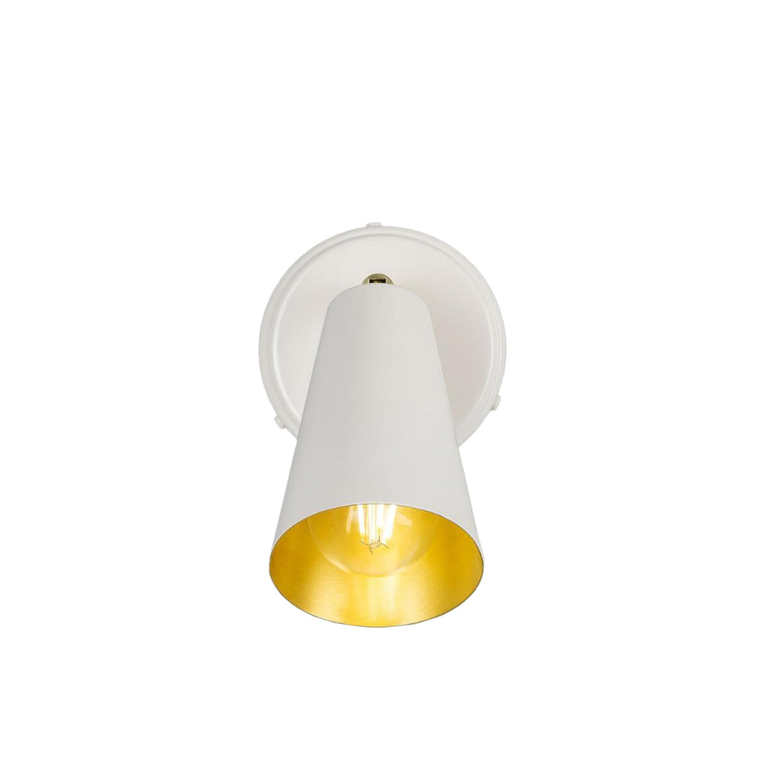 Cashel Brass Cone Wall Light with Switch