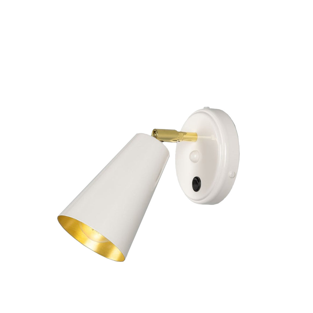 Cashel Brass Cone Wall Light with Switch