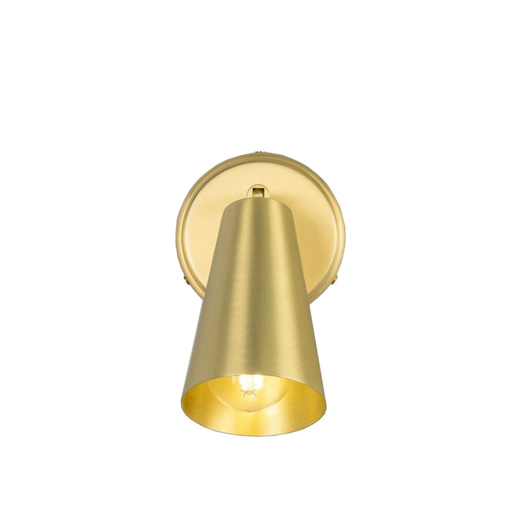 Cashel Brass Cone Wall Light with Switch