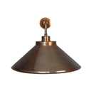 Rio Vintage Wall Light with Brass Cone Shade 15"