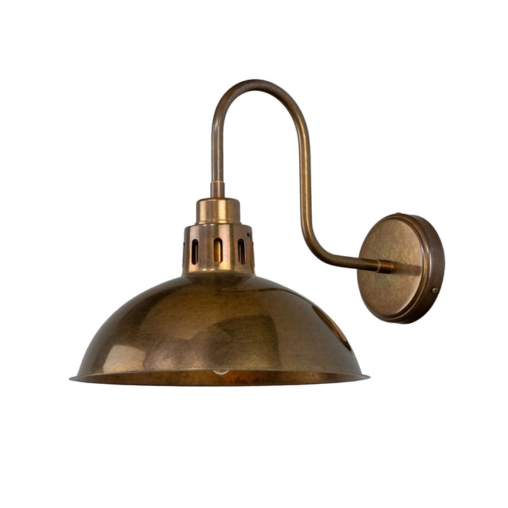 Paris Industrial Brass Swan Neck Wall Light 12"