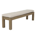 Coastal Teak Dining Bench in Canvas Canvas, No Welt