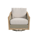 Cambria Swivel Club Chair in Canvas Canvas w/ Self Welt
