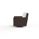 Montecito Swivel Rocker Club Chair in Canvas Flax w/ Self Welt
