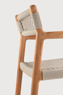 Jack Woven Outdoor Dining Chair Frame | Teak | Beige Cord | With Arms