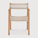 Jack Woven Outdoor Dining Chair Frame | Teak | Beige Cord | With Arms