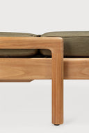 Jack Outdoor Adjustable Lounger | Teak | Green Fabric