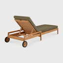 Jack Outdoor Adjustable Lounger | Teak | Green Fabric