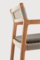 Jack Woven Outdoor Dining Chair | Teak | Beige Cord | Silt Fabric | With Arms