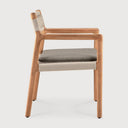 Jack Woven Outdoor Dining Chair | Teak | Beige Cord | Silt Fabric | With Arms
