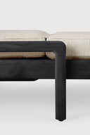Jack Outdoor Adjustable Lounger | Varnished Teak | Black | Natural Fabric