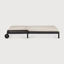 Jack Outdoor Adjustable Lounger | Varnished Teak | Black | Natural Fabric