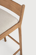 Jack Outdoor Bar Stool | Teak | Natural Fabric