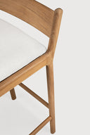 Jack Outdoor Bar Stool | Teak | Off White Fabric