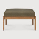 Jack Outdoor Footstool | Teak | Green Fabric