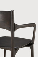 Pi Dining Chair | Varnished Teak | Dark Brown | With Arms