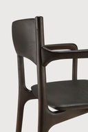 Pi Dining Chair | Varnished Teak | Dark Brown | With Arms