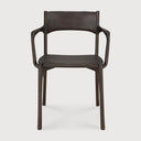 Pi Dining Chair | Varnished Teak | Dark Brown | With Arms