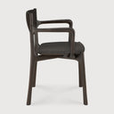 Pi Dining Chair | Varnished Teak | Dark Brown | With Arms