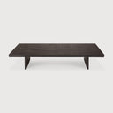Grooves Coffee Table | Varnished Teak | Off Black | Rectangular | 67" X 47"