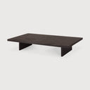 Grooves Coffee Table | Varnished Teak | Off Black | Rectangular | 67" X 47"