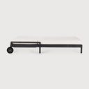 Jack Outdoor Adjustable Lounger | Varnished Teak | Black | Off White Fabric