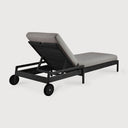 Jack Outdoor Adjustable Lounger | Varnished Teak | Black | Mocha Fabric