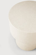 Elements Side Table | Varnished Microcement | Off White | Mushroom Shape