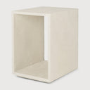Elements Bedside Table | Varnished Microcement | Off White