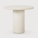 Elements Dining Table | Varnished Microcement | Off White | Round | 35" X 35"