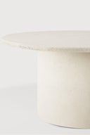 Elements Dining Table | Varnished Microcement | Off White | Round | 59" X 59"