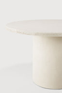 Elements Dining Table | Varnished Microcement | Off White | Round | 49" X 49"