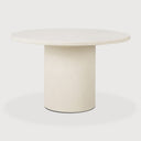 Elements Dining Table | Varnished Microcement | Off White | Round | 49" X 49"