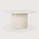Elements Dining Table | Varnished Microcement | Off White | Round | 59" X 59"
