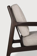 Jack Lounge Chair | Varnished Mahogany | Dark Brown | Ivory Fabric