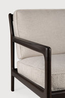 Jack Lounge Chair | Varnished Mahogany | Dark Brown | Ivory Fabric